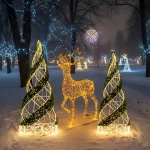 Олень и две световые ёлочки