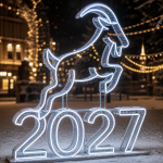 Световые цифры 2027 с козой