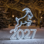 Световые цифры 2027 с козой — изображение 3