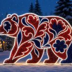 Световой медведь в русском стиле