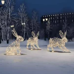 Семья зайцев с тёплым свечением